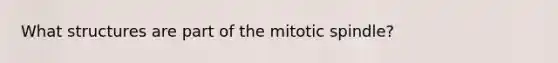 What structures are part of the mitotic spindle?