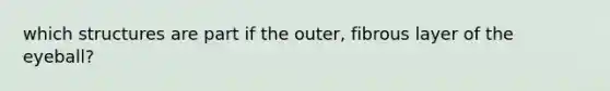 which structures are part if the outer, fibrous layer of the eyeball?