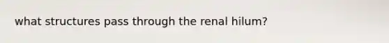what structures pass through the renal hilum?