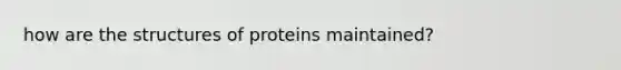 how are the structures of proteins maintained?