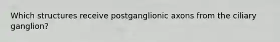 Which structures receive postganglionic axons from the ciliary ganglion?