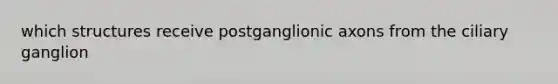 which structures receive postganglionic axons from the ciliary ganglion