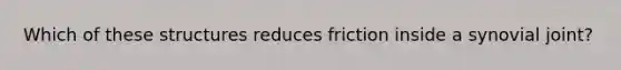 Which of these structures reduces friction inside a synovial joint?