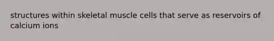 structures within skeletal muscle cells that serve as reservoirs of calcium ions