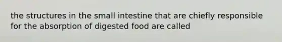 the structures in the small intestine that are chiefly responsible for the absorption of digested food are called