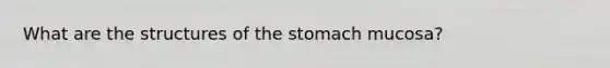 What are the structures of the stomach mucosa?