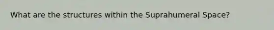 What are the structures within the Suprahumeral Space?