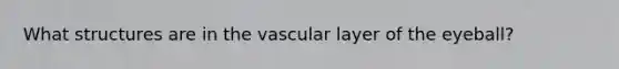 What structures are in the vascular layer of the eyeball?