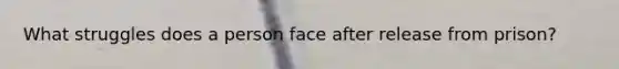 What struggles does a person face after release from prison?