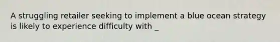 A struggling retailer seeking to implement a blue ocean strategy is likely to experience difficulty with _