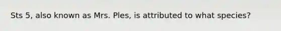 Sts 5, also known as Mrs. Ples, is attributed to what species?