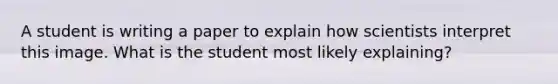 A student is writing a paper to explain how scientists interpret this image. What is the student most likely explaining?