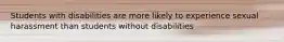 Students with disabilities are more likely to experience sexual harassment than students without disabilities
