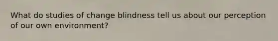 What do studies of change blindness tell us about our perception of our own environment?