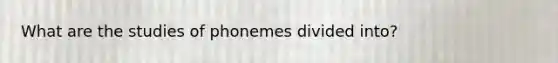What are the studies of phonemes divided into?