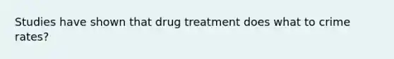 Studies have shown that drug treatment does what to crime rates?