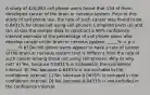 A study of 420,083 cell phone users found that 134 of them developed cancer of the brain or nervous system. Prior to this study of cell phone use, the rate of such cancer was found to be 0.0431% for those not using cell phones. Complete parts (a) and (b), a) Use the sample data to construct a 90% confidence interval estimate of the percentage of cell phone users who develop cancer of the brain or nervous system. _____% < p < ______% b) Do cell phone users appear to have a rate of cancer of the brain or nervous system that is different from the rate of such cancer among those not using cell phones. Why or why not? A) Yes, because 0.0431% is included in the confidence interval. B) Yes, because 0.0431% is not included in the confidence interval. C) No, because 0.0431% is included in the confidence interval. D) No, because 0.0431% is not included in the confidence interval.