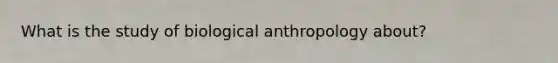 What is the study of biological anthropology about?