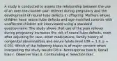 A study is conducted to assess the relationship between the use of an over-the-counter pain reliever during pregnancy and the development of neural tube defects in offspring. Mothers whose children have neural tube defects and age-matched controls with unaffected children are interviewed using a standard questionnaire. The study shows that use of the pain reliever during pregnancy increases the risk of neural tube defects, even after adjusting for race, other medications, family history of congenital abnormalities and serum folate level (OR = 1.3, p = 0.03). Which of the following biases is of major concern when interpreting the study results?28 a. Nonresponse bias b. Recall bias c. Observer bias d. Confounding e. Selection bias