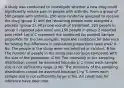 A study was conducted to investigate whether a new drug could significantly reduce pain in people with arthritis. From a group of 500 people with arthritis, 250 were randomly assigned to receive the drug (group 1) and the remaining people were assigned a placebo (group 2). After one month of treatment, 225 people in group 1 reported pain relief and 150 people in group 2 reported pain relief. Let pˆC represent the combined (or pooled) sample proportion for the two samples. Have the conditions for inference for testing the difference in population proportions been met? A No. The people in the study were not selected at random. B No. The number of people in the study was too large compared with the size of the population. C No. The normality of the sampling distribution cannot be assumed because pˆC times each sample size is not sufficiently large. D No. The normality of the sampling distribution cannot be assumed because 1−pˆC times each sample size is not sufficiently large. E Yes. All conditions for inference have been met.