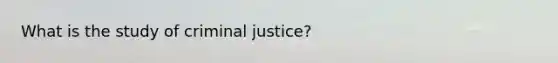 What is the study of criminal justice?