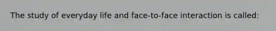 The study of everyday life and face-to-face interaction is called: