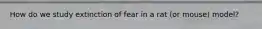 How do we study extinction of fear in a rat (or mouse) model?