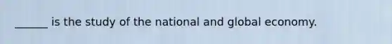 ______ is the study of the national and global economy.