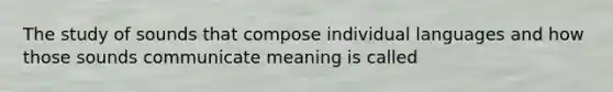 The study of sounds that compose individual languages and how those sounds communicate meaning is called