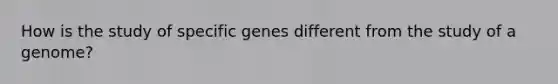 How is the study of specific genes different from the study of a genome?