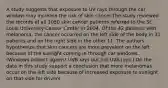 A study suggests that exposure to UV rays through the car window may increase the risk of skin cancer.The study reviewed the records of all 1050 skin cancer patients referred to the St. Louis University Cancer Center in 2004. Of the 42 patients with melanoma, the cancer occurred on the left side of the body in 31 patients and on the right side in the other 11. The authors hypothesize that skin cancers are more prevalent on the left because of the sunlight coming in through car windows. (Windows protect against UVB rays but not UVA rays.) Do the data in this study support a conclusion that more melanomas occur on the left side because of increased exposure to sunlight on that side for drivers