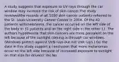 A study suggests that exposure to UV rays through the car window may increase the risk of skin cancer.The study reviewedthe records of all 1050 skin cancer patients referred to the St. Louis University Cancer Center in 2004. Of the 42 patients withmelanoma, the cancer occurred on the left side of the body in 31 patients and on the right side in the other 11. The authors hypothesize that skin cancers are more prevalent on the left because of the sunlight coming in through car windows. (Windows protect against UVB rays but not UVA rays.) Do the data in this study support a conclusion that more melanomas occur on the left side because of increased exposure to sunlight on that side for drivers? Yes No