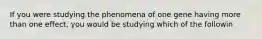 If you were studying the phenomena of one gene having more than one effect, you would be studying which of the followin