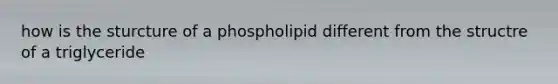 how is the sturcture of a phospholipid different from the structre of a triglyceride