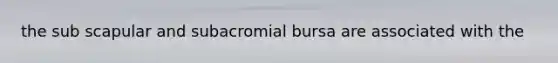 the sub scapular and subacromial bursa are associated with the