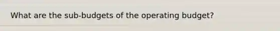 What are the sub-budgets of the operating budget?