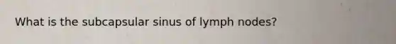 What is the subcapsular sinus of lymph nodes?