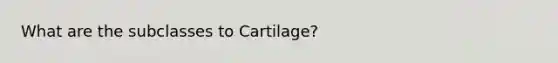 What are the subclasses to Cartilage?