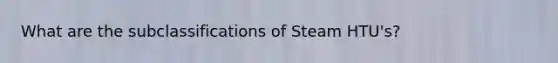 What are the subclassifications of Steam HTU's?