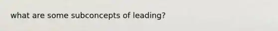 what are some subconcepts of leading?