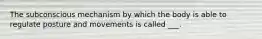 The subconscious mechanism by which the body is able to regulate posture and movements is called ___.