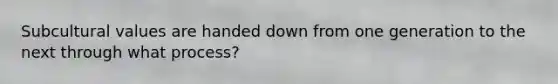 Subcultural values are handed down from one generation to the next through what process?