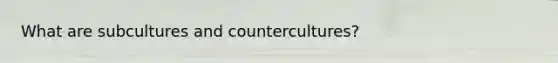 What are subcultures and countercultures?