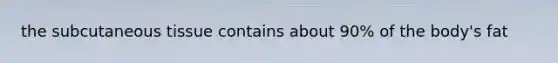 the subcutaneous tissue contains about 90% of the body's fat