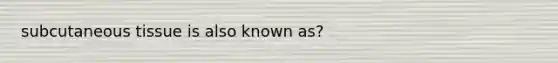 subcutaneous tissue is also known as?