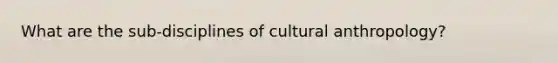 What are the sub-disciplines of cultural anthropology?