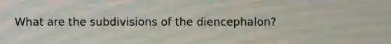 What are the subdivisions of the diencephalon?