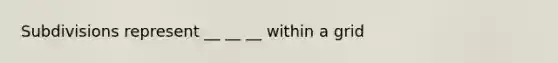 Subdivisions represent __ __ __ within a grid