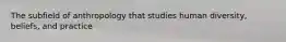 The subfield of anthropology that studies human diversity, beliefs, and practice