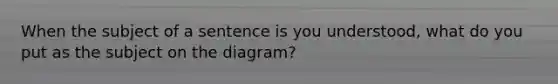 When the subject of a sentence is you understood, what do you put as the subject on the diagram?